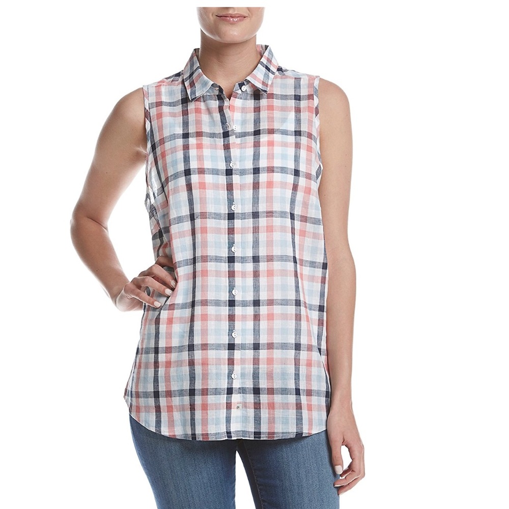 G.H. Bass & Co Sleeveless Plaid Top Size S